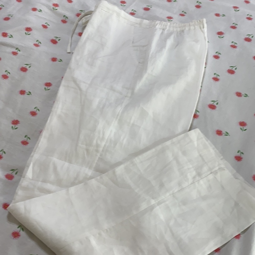 Rene Margo white ramie slacks with a linen feel